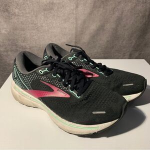 Brooks Ghost 14 Women's Size 9 Running Shoes Neutral Cushion Sneakers Black/Pink
